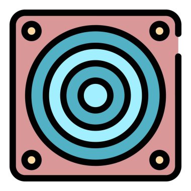 Fan ızgara simgesi renk ana hatları vektörünü egzoz et