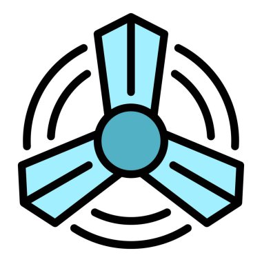 Pervane simgesi rengi dış hat vektörü