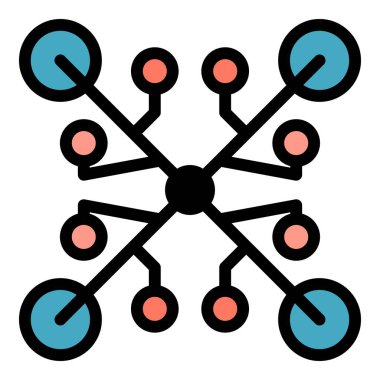 Eski simya simgesi renk ana hatları vektörü