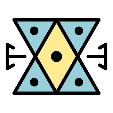 Ortaçağ simya simgesi renk ana hatları vektörü