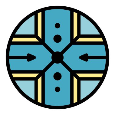 Simya simgesi renk ana hatları vektörü