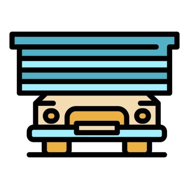 Yer altı park simgesi renk ana hatları vektörü