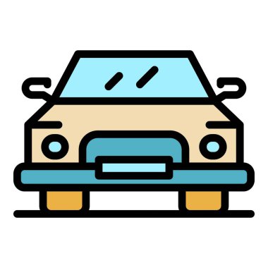 Şehir simgesi renk ana hatları vektörü