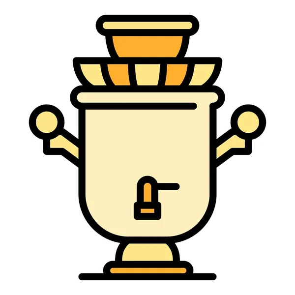 Old samovar icon color outline vector — Stock Vector