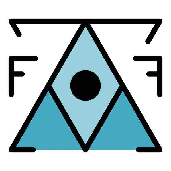 Mistero alchimia piramide icona colore contorno vettore — Vettoriale Stock