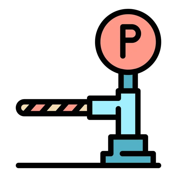 Parkolási akadály ikon színes vázlat vektor — Stock Vector