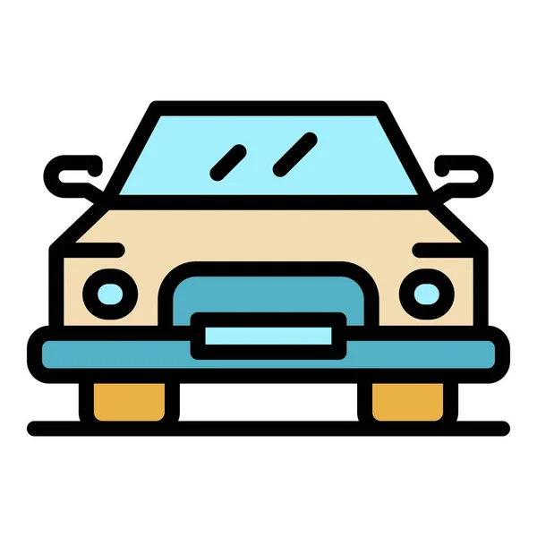 Ciudad coche icono color contorno vector — Vector de stock