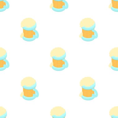 Ahşap bardak desenli dikişsiz bir bira.