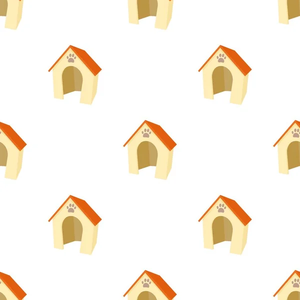 Dog house pattern seamless vector — Stock Vector