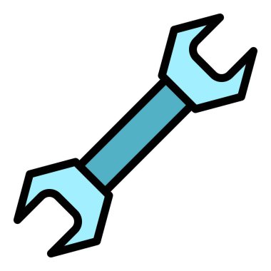 Araba anahtarı simgesi renk dış hat vektörü