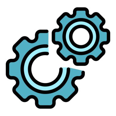 Vites sistemi simgesi rengi dış hat vektörü