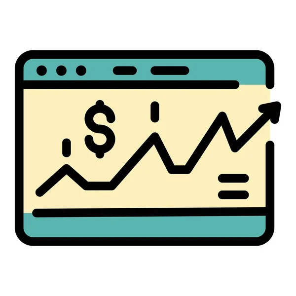 Web investor money icon color outline vector — Stock Vector