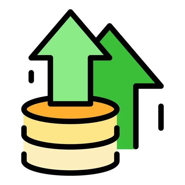 Investisseur argent hausse icône couleur contour vecteur — Image vectorielle