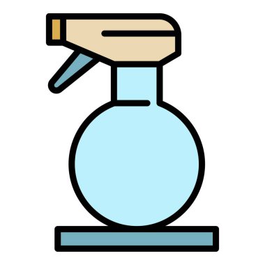 Su saç spreyi ikonu renk ana hatları vektörü