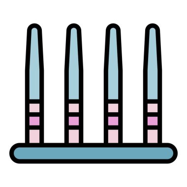 Köpek çeviklik çubuğu renk ana hatları vektörü