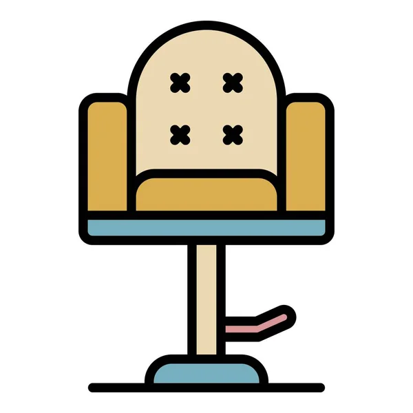 Schönheitssalon Sessel Symbol Farbe Umrissvektor — Stockvektor