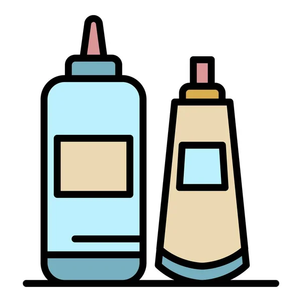 Hair dye bottle icon color outline vector — Stock Vector