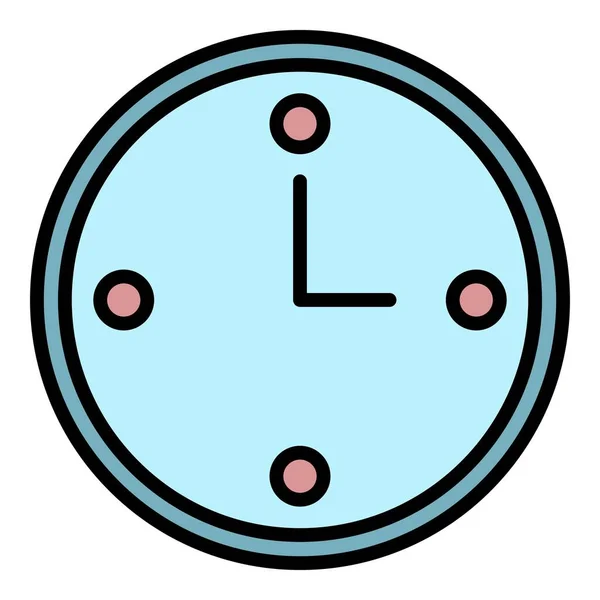 Reloj de pared icono color contorno vector — Vector de stock