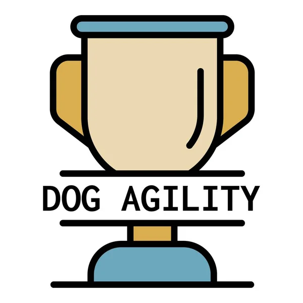 Logo de la tasse d'agilité pour chien, style contour — Image vectorielle