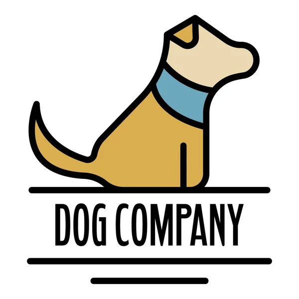 Logo de l'entreprise canine, style contour — Image vectorielle