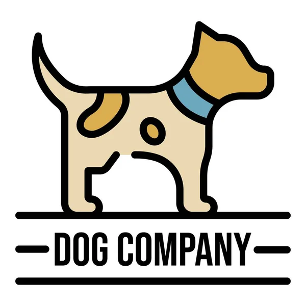 Nom de l'entreprise chien logo, style contour — Image vectorielle