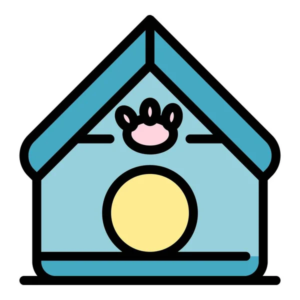 Doghouse icono color contorno vector — Archivo Imágenes Vectoriales