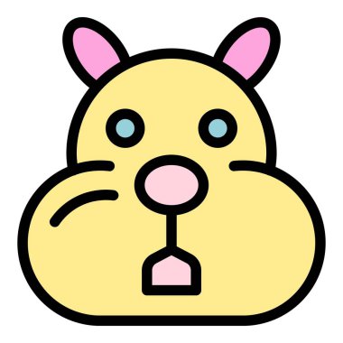 Hasta hamster simgesi renk ana hatları vektörü