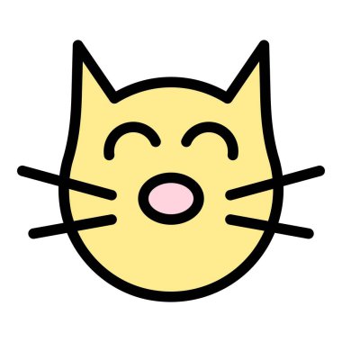 İyileştirilmiş kedi simgesi rengi ana hatları vektörü