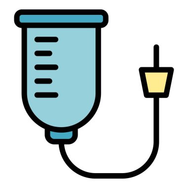 Evcil hayvan indirme simgesi renk ana hatları vektörü