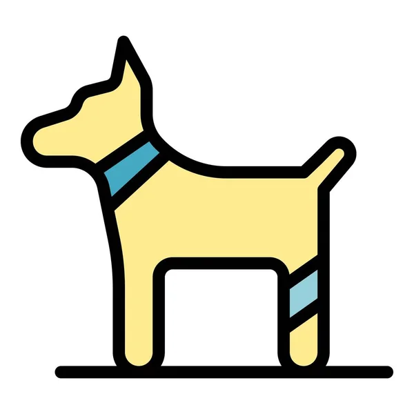 Perro vendado pata icono color contorno vector — Archivo Imágenes Vectoriales