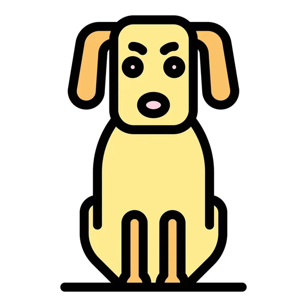 Enfermo perro icono color contorno vector — Vector de stock