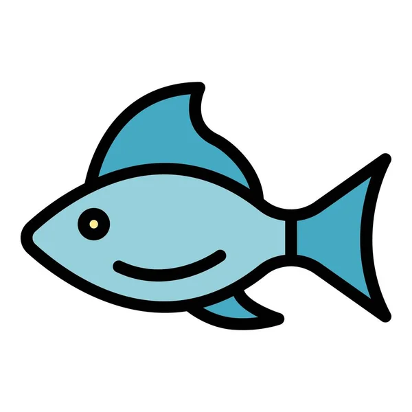 Enfermo icono de pescado color contorno vector — Archivo Imágenes Vectoriales