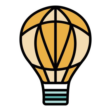 Sıcak hava balonu renk ana hatları vektörü