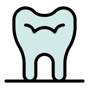 Diş simgesi rengi dış hat vektörü