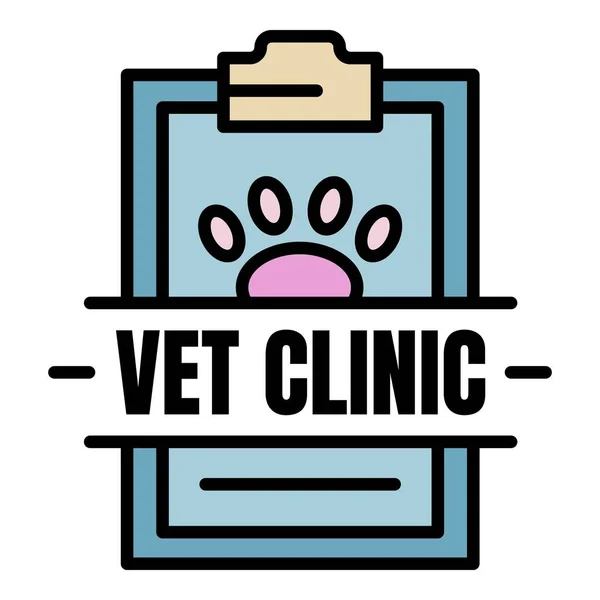 Logo de la clinique vétérinaire, style contour — Image vectorielle