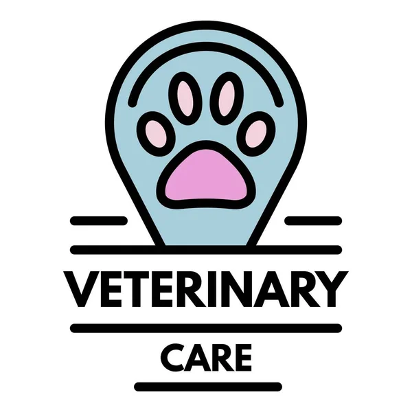 Veterinary care logo, outline style — Stock Vector