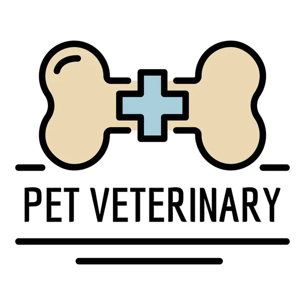 Pet veterinary logo, outline style — Stock Vector