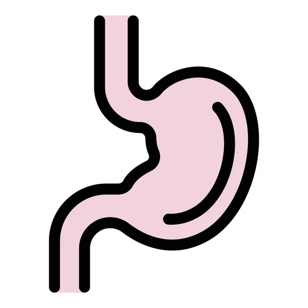 健康的な胃のアイコンの色の輪郭ベクトル — ストックベクタ