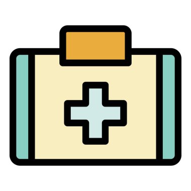 İlk yardım kipi renk ana hatları vektörü