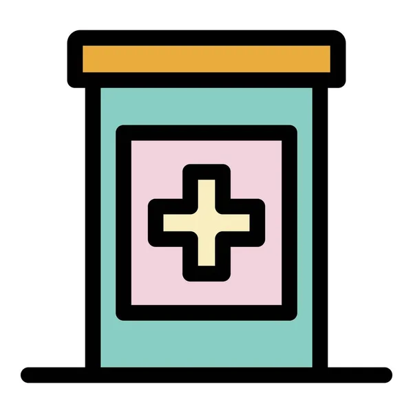 Pills jar icon color outline vector — Stockový vektor