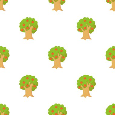 Elma ağacı desen dikişli vektör