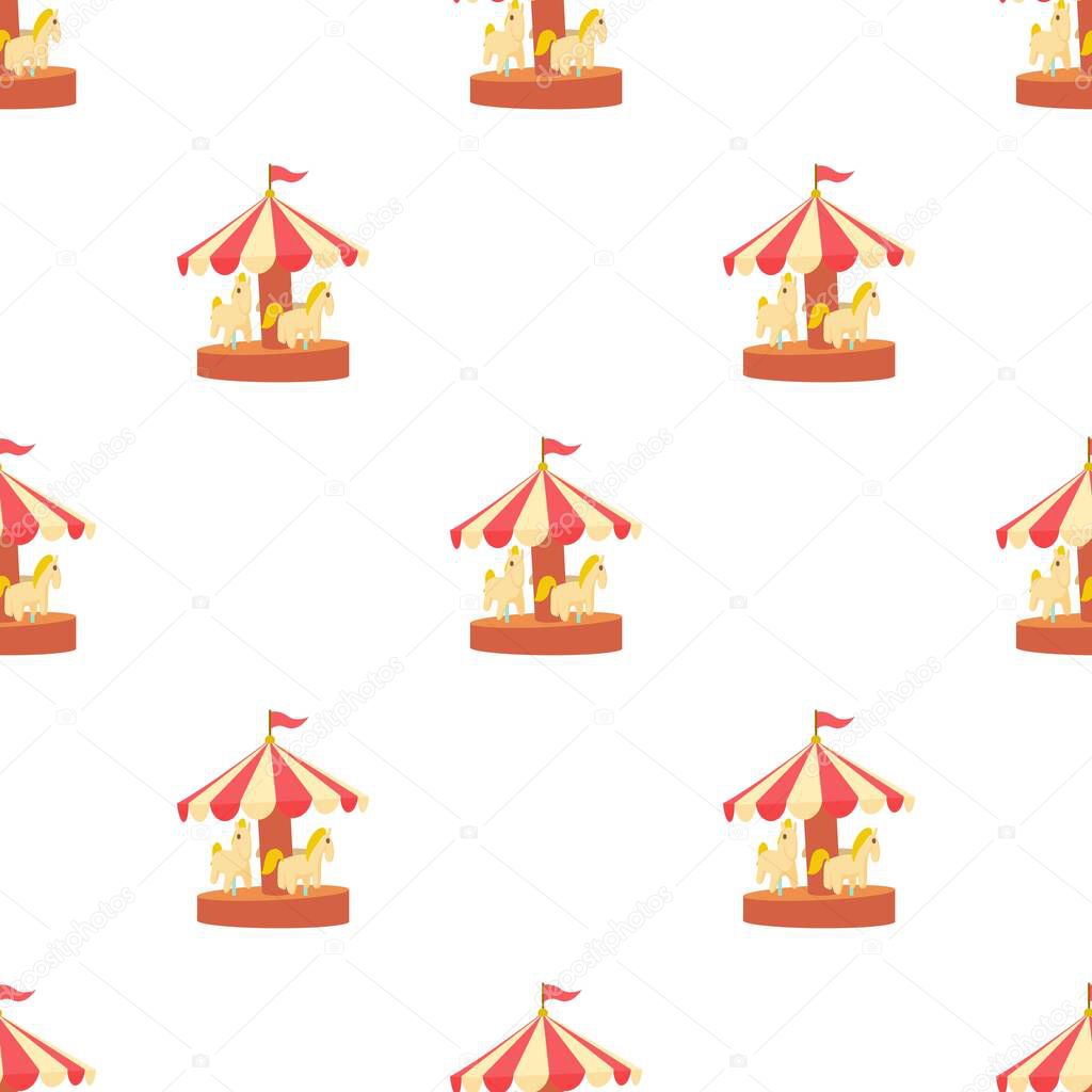 Carousel with horses pattern seamless vector