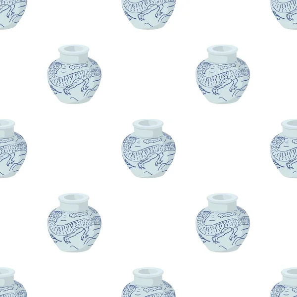 Modèle de vase chinois vecteur sans couture — Image vectorielle