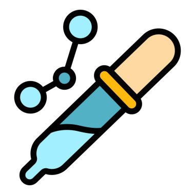 Pipette test simgesi renk ana hatları vektörü