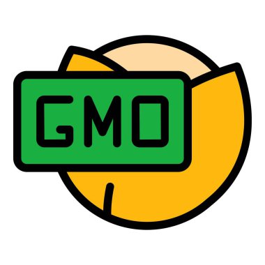 Gmo kırpma simgesi renk ana hatları vektörü