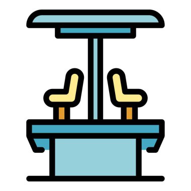 Koltuk simgesi renk ana hatlı atlıkarınca