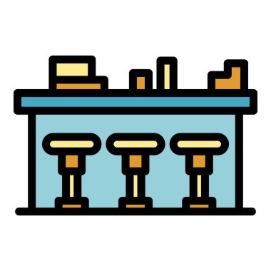 Tezgah simgesi rengi dış hat vektörü