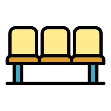 Havaalanı simgesi renk ana hatları vektöründe oturuyor