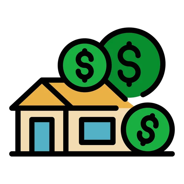 House for sale icon color outline vector — Stock Vector