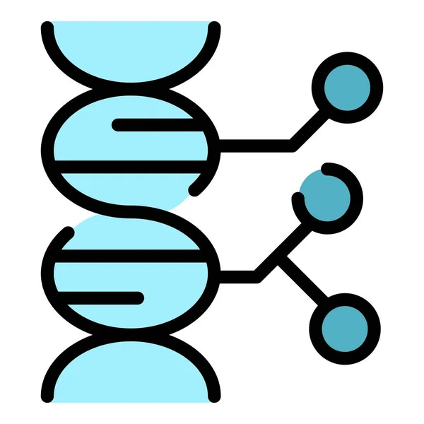 Dna gènes modifiés icône couleur contour vecteur — Image vectorielle